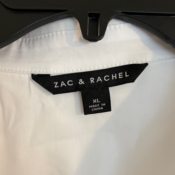 White Button-Up Shirt with Bow Sleeve Detail - Picture 2 of 6